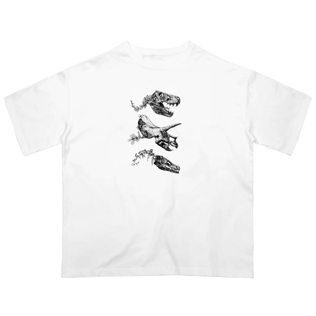 構造式のティラノサウルス トリケラトプス ヴェロキラプトル Oversized T-Shirt