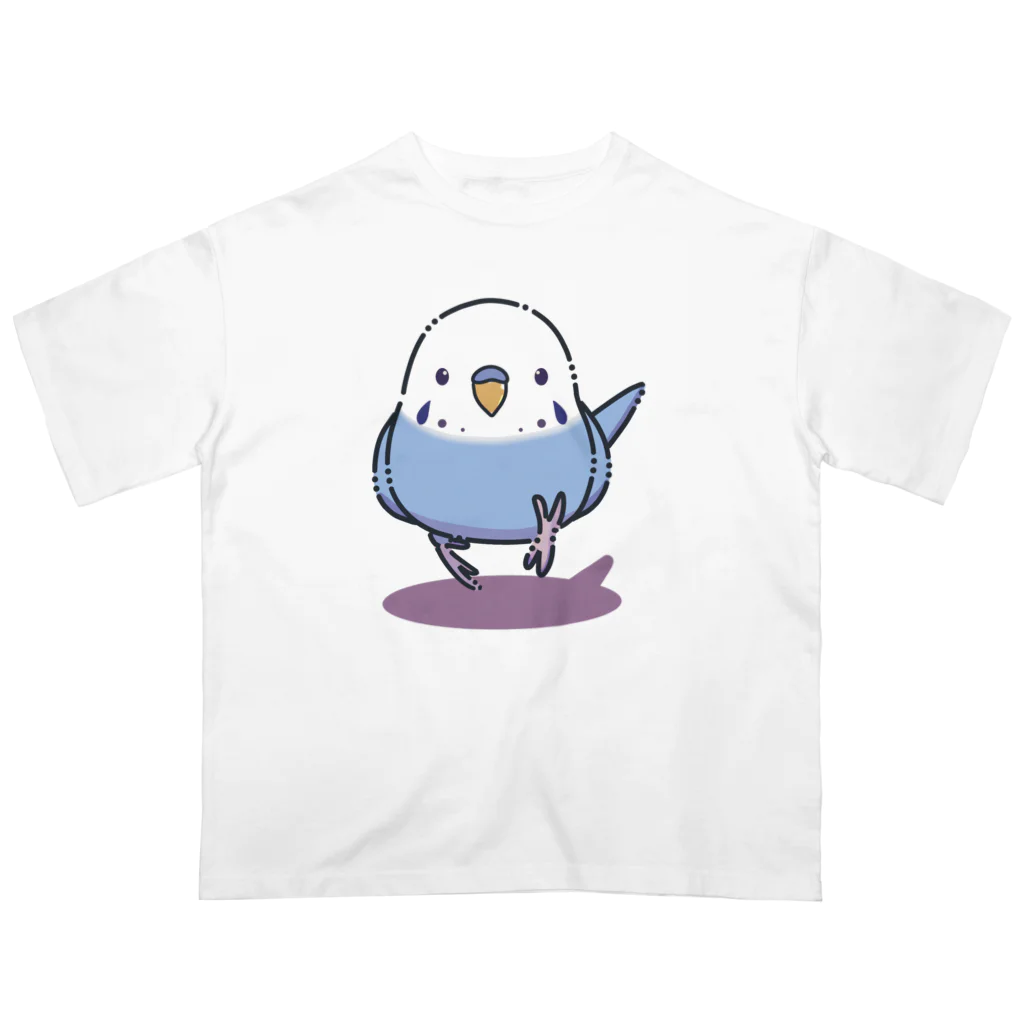 ぽっぽこ本舗のインコ走る Oversized T-Shirt