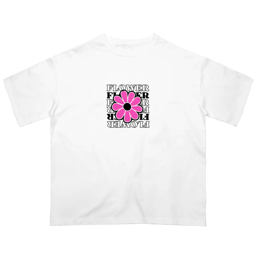 nene-cocoのpink flower  オーバーサイズTシャツ