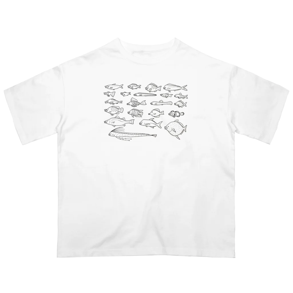 イカめしの魚群 －無表情－ オーバーサイズTシャツ