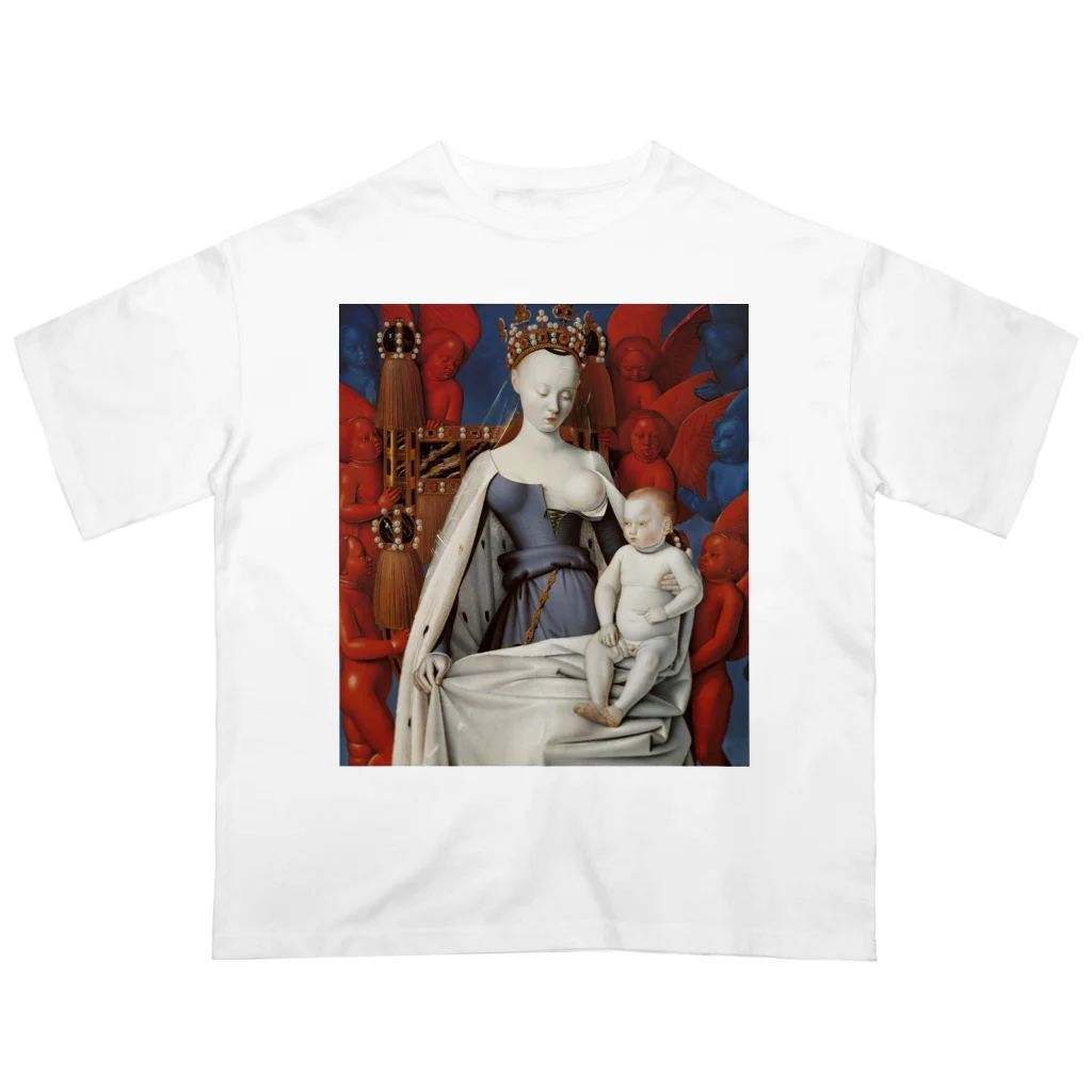 世界美術商店の聖母子と天使たち / Virgin and Child Surrounded by Angels オーバーサイズTシャツ