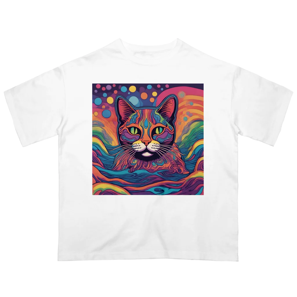 キョロ吉の猫　情熱 オーバーサイズTシャツ