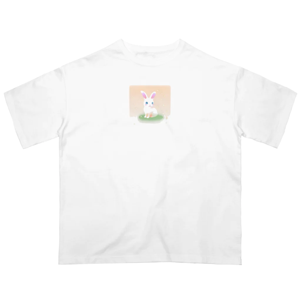 yumena_のふわふわうさぎ オーバーサイズTシャツ