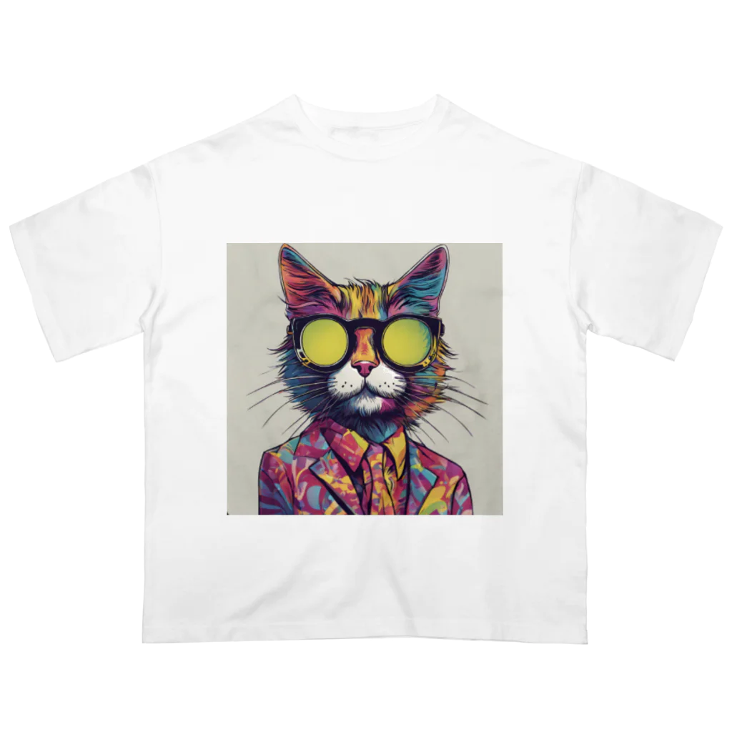 TakemaruFAのファンキーCAT Oversized T-Shirt