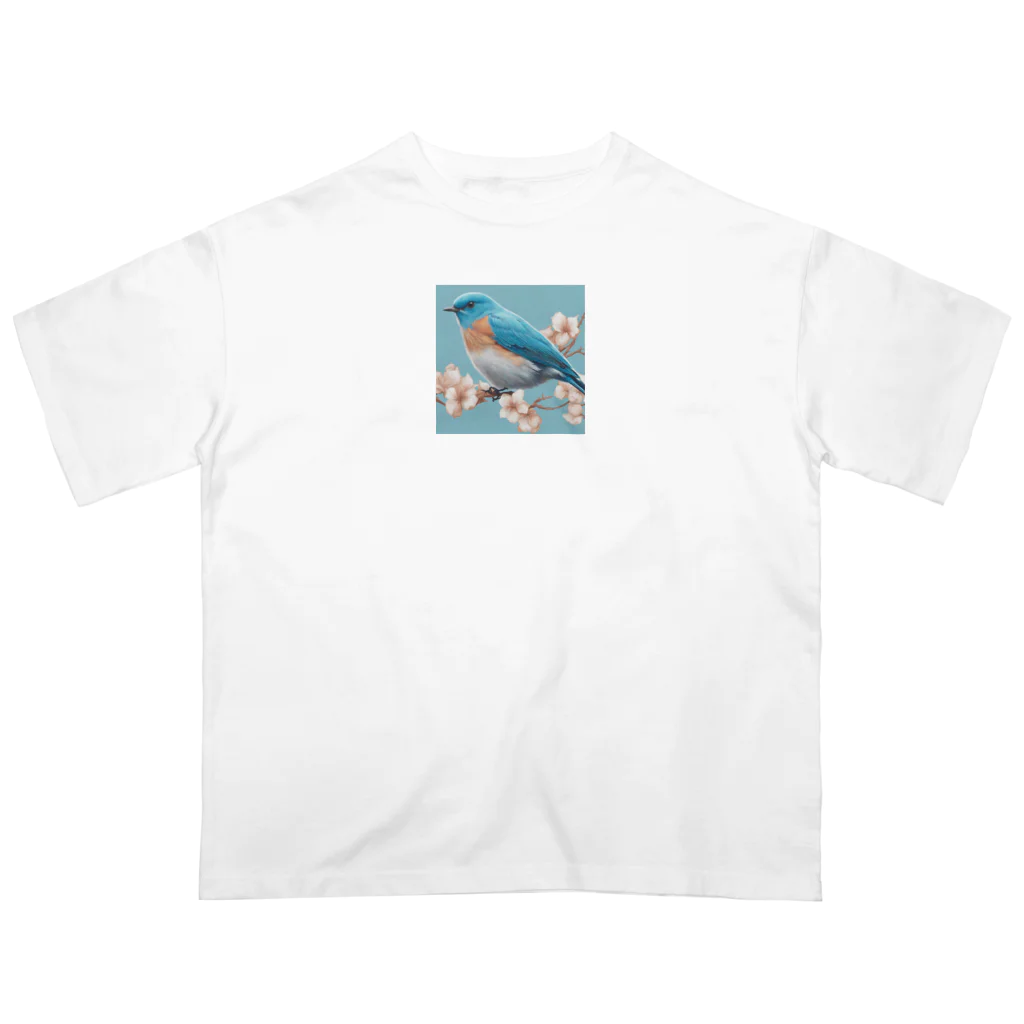 ❤︎cute❤︎のbeautiful blue bird オーバーサイズTシャツ