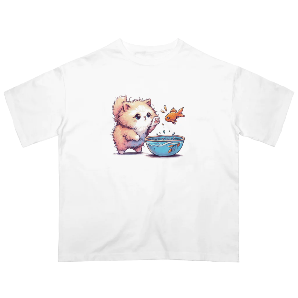 chez.akaのねこときんぎょ オーバーサイズTシャツ