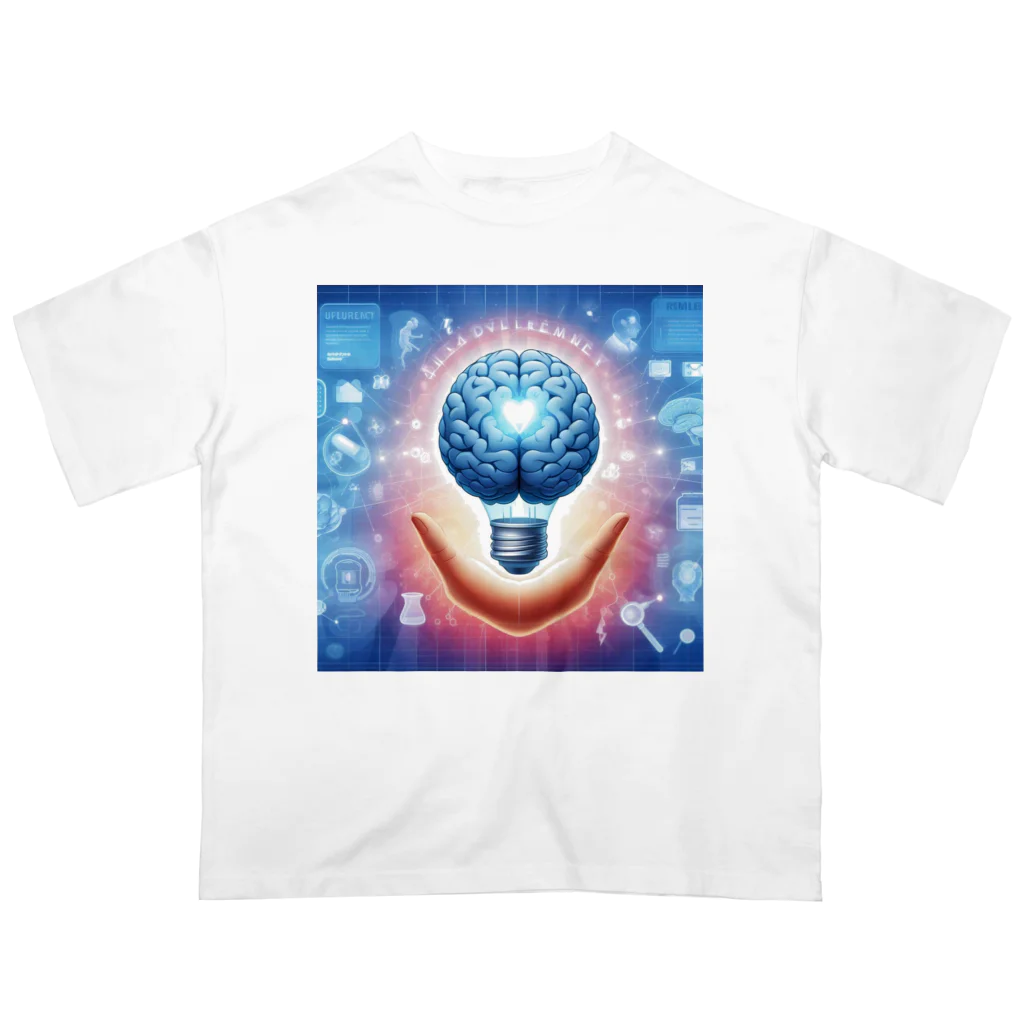 脳力療法研究所【TEAM 脳RK】の脳と愛のアート Oversized T-Shirt