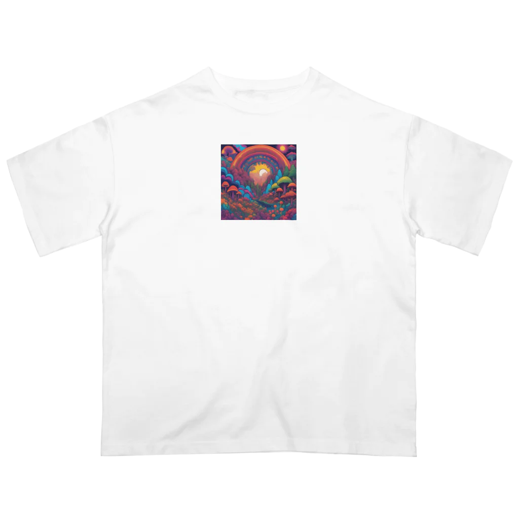 yt shopのサイケな自然イラストグッズ Oversized T-Shirt