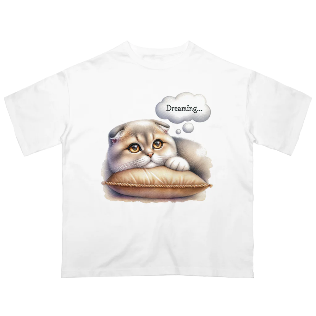 amakanaのまる耳ねこのほっこり時間 Oversized T-Shirt