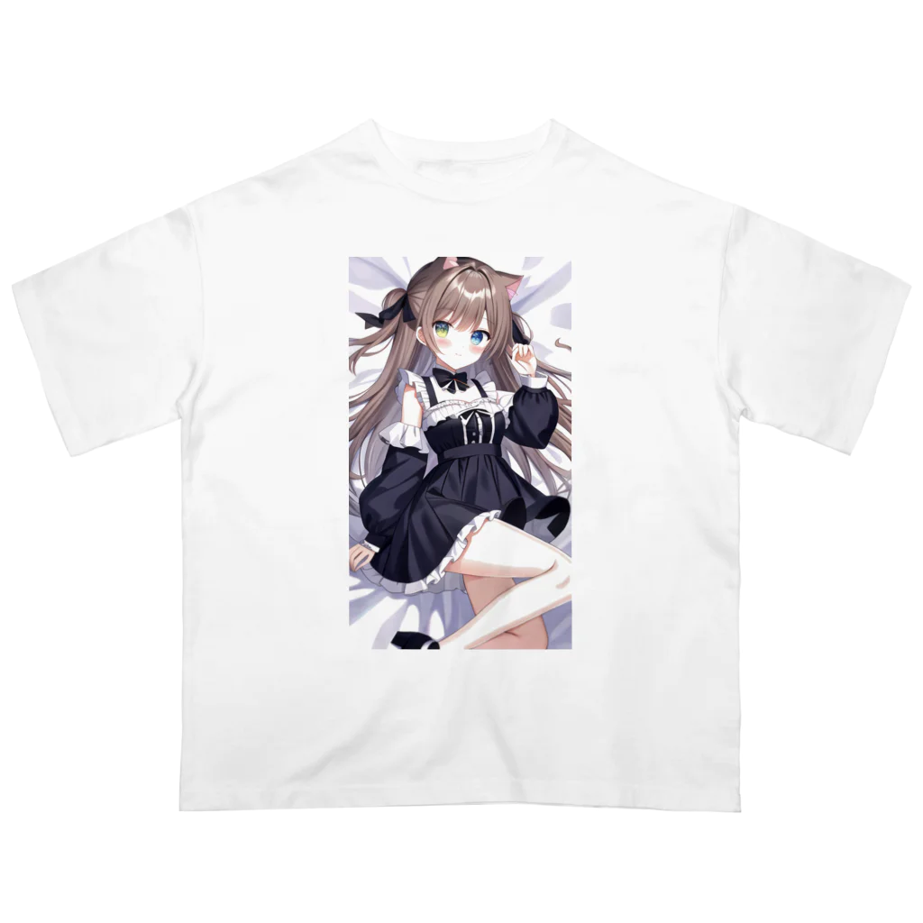 WAKEN0709の猫耳ゴスロリ美少女 オーバーサイズTシャツ