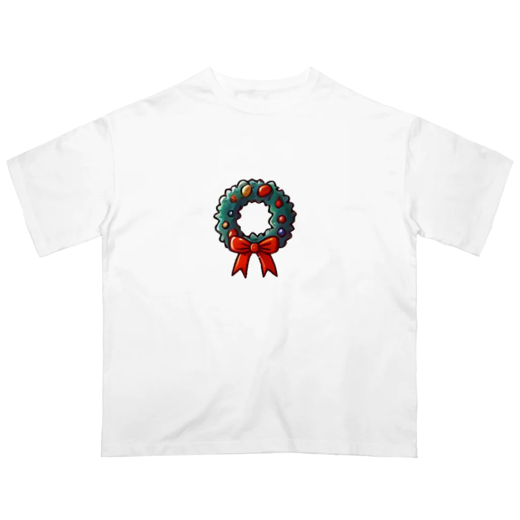 終わらない夢🌈のクリスマスリース🎄✨ オーバーサイズTシャツ