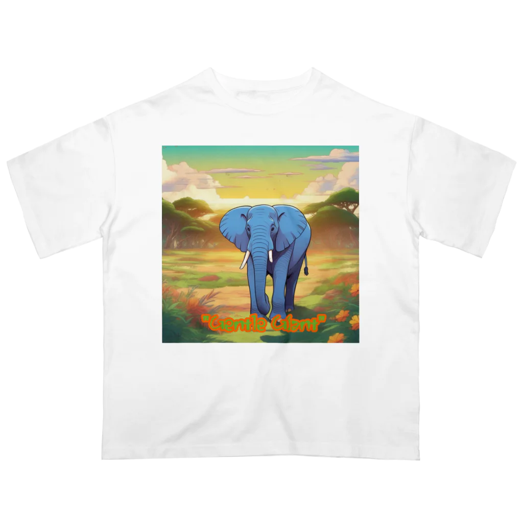 アニマルキャンバスのエレファンシー・アート オーバーサイズTシャツ