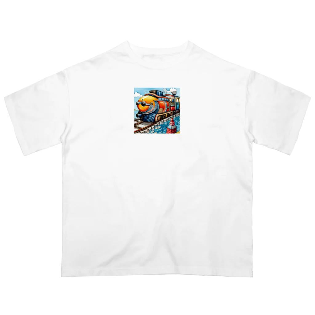 アニマルキャンバスのトレインフィッシュ Oversized T-Shirt