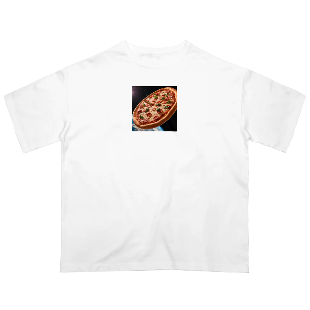 yumena_の宇宙を駆けるピザ オーバーサイズTシャツ