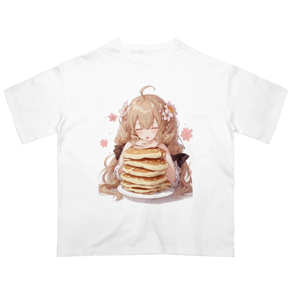 Crook-Aaronのゆるふわパンケーキちゃん オーバーサイズTシャツ