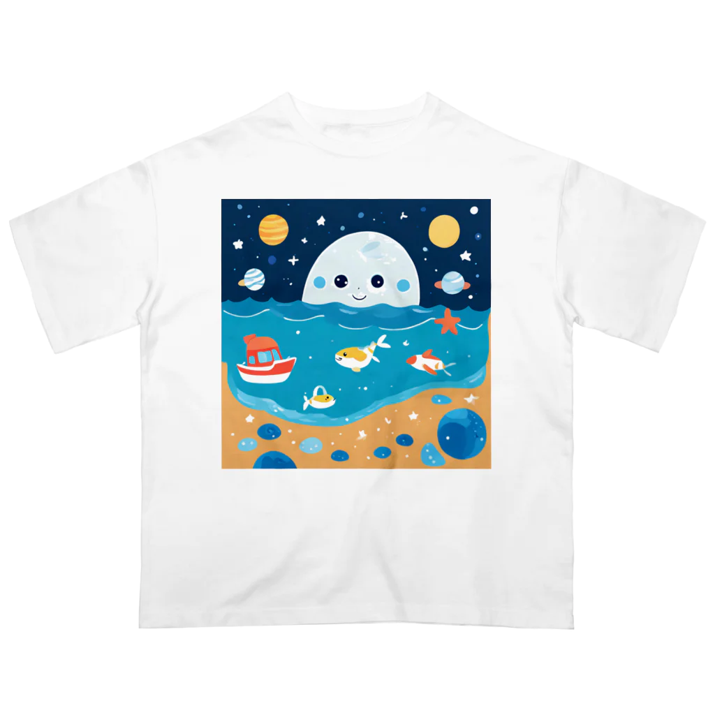 dou-douの宇宙と海の仲間たち オーバーサイズTシャツ