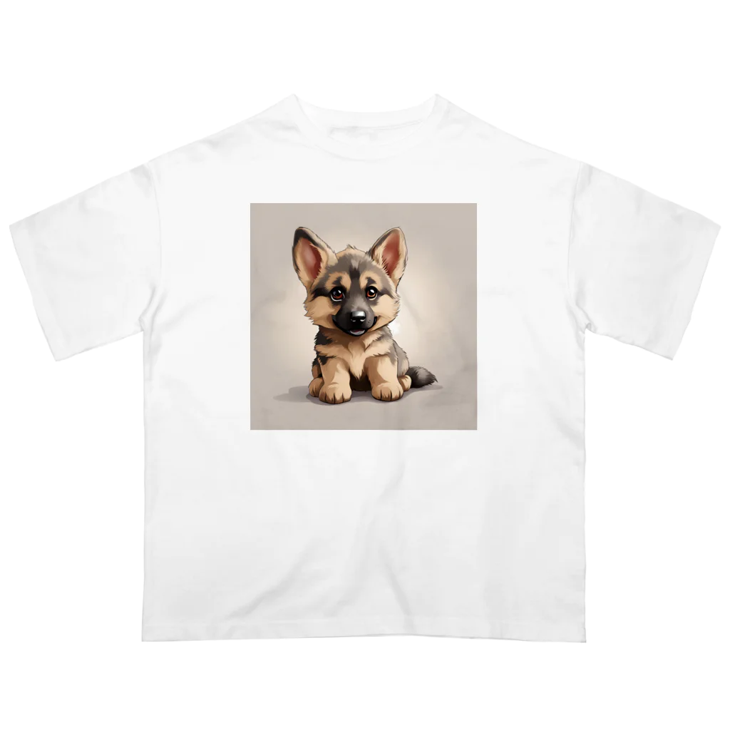 SAKU_Shopのジャーマン・シェパードの子犬 Oversized T-Shirt