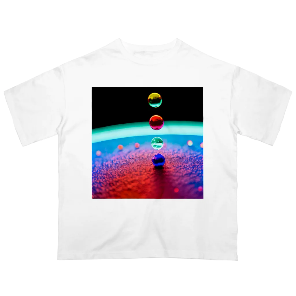 でおきしりぼ子の実験室のParticles‘ World(AI -Aided Design)-Square Pics オーバーサイズTシャツ