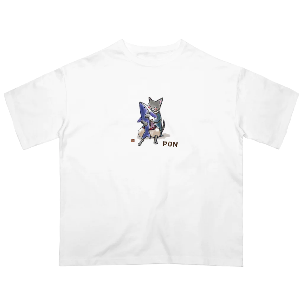 はなねこのサメPON Oversized T-Shirt