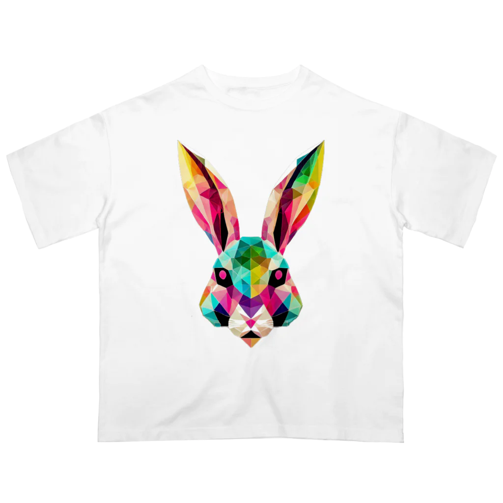 こもれびのカラフルなウサギ オーバーサイズTシャツ