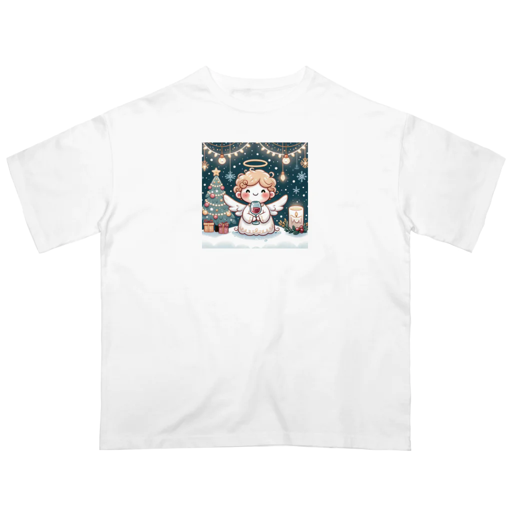 たまき工房の呑(どん)天使のクリスマスデフォルメ オーバーサイズTシャツ