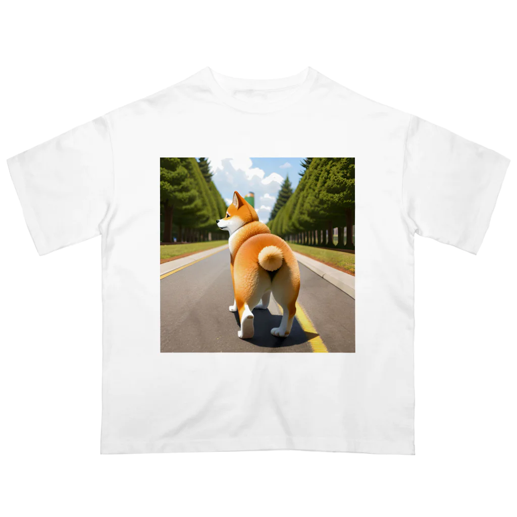 shIbaのおしりは見せて顔は見せてくれないシバ Oversized T-Shirt