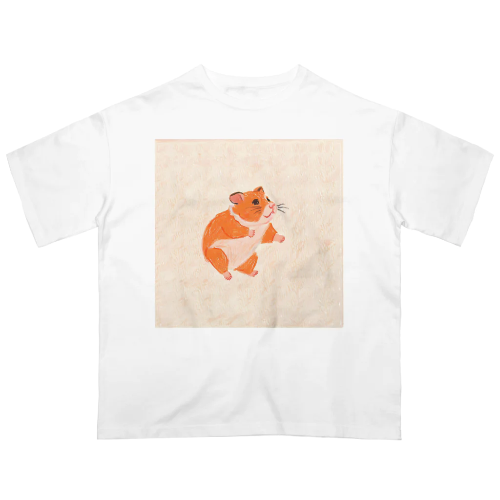 ひとやすみ　らいふのおもしろハムスター オーバーサイズTシャツ