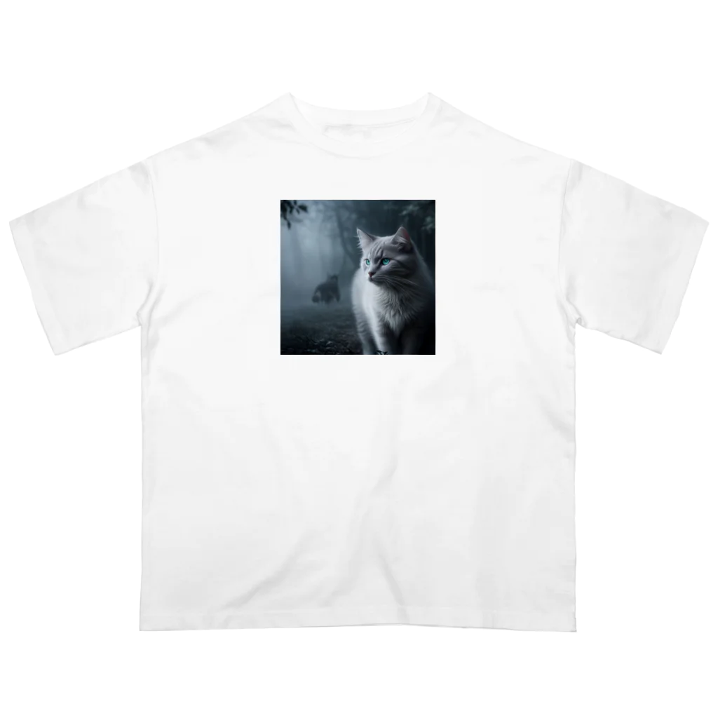 ZZRR12の「境界を見つめる猫の眼差し」 Oversized T-Shirt