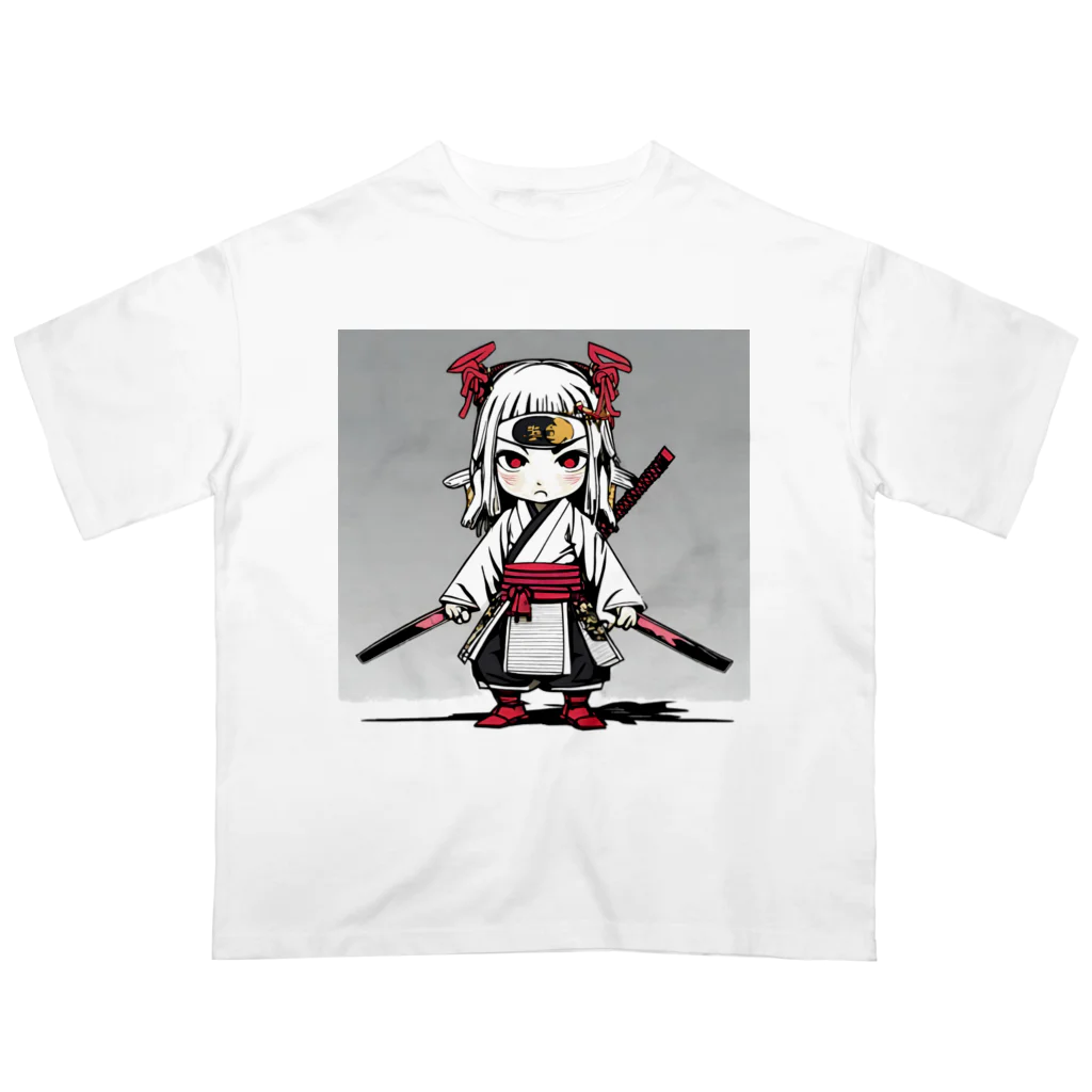 Zamurai【侍-samurai-】アートの女流Zamurai【侍女-makatachi-】ディフォルメ オーバーサイズTシャツ