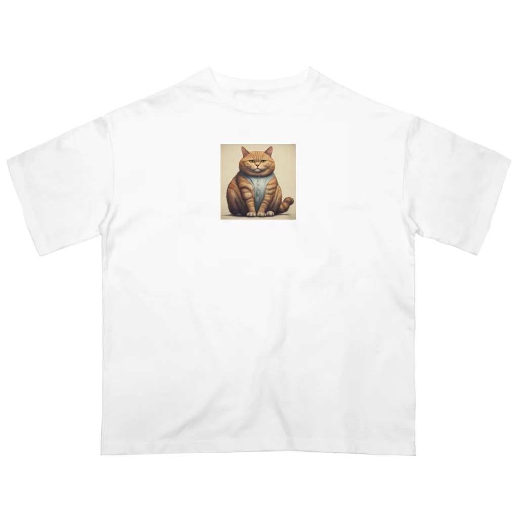 machakooのぽっちゃり猫 Oversized T-Shirt