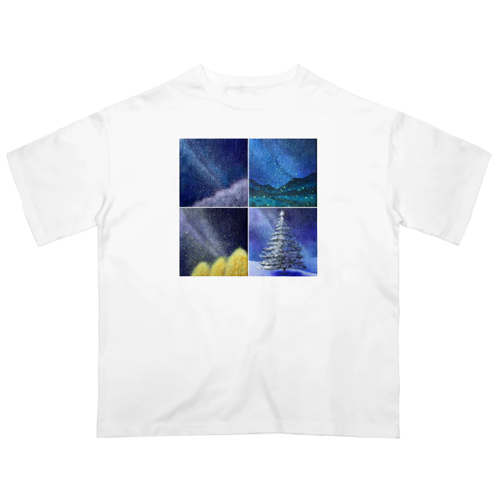KEIKO's art factoryの「四季と星」の4部作 オーバーサイズTシャツ