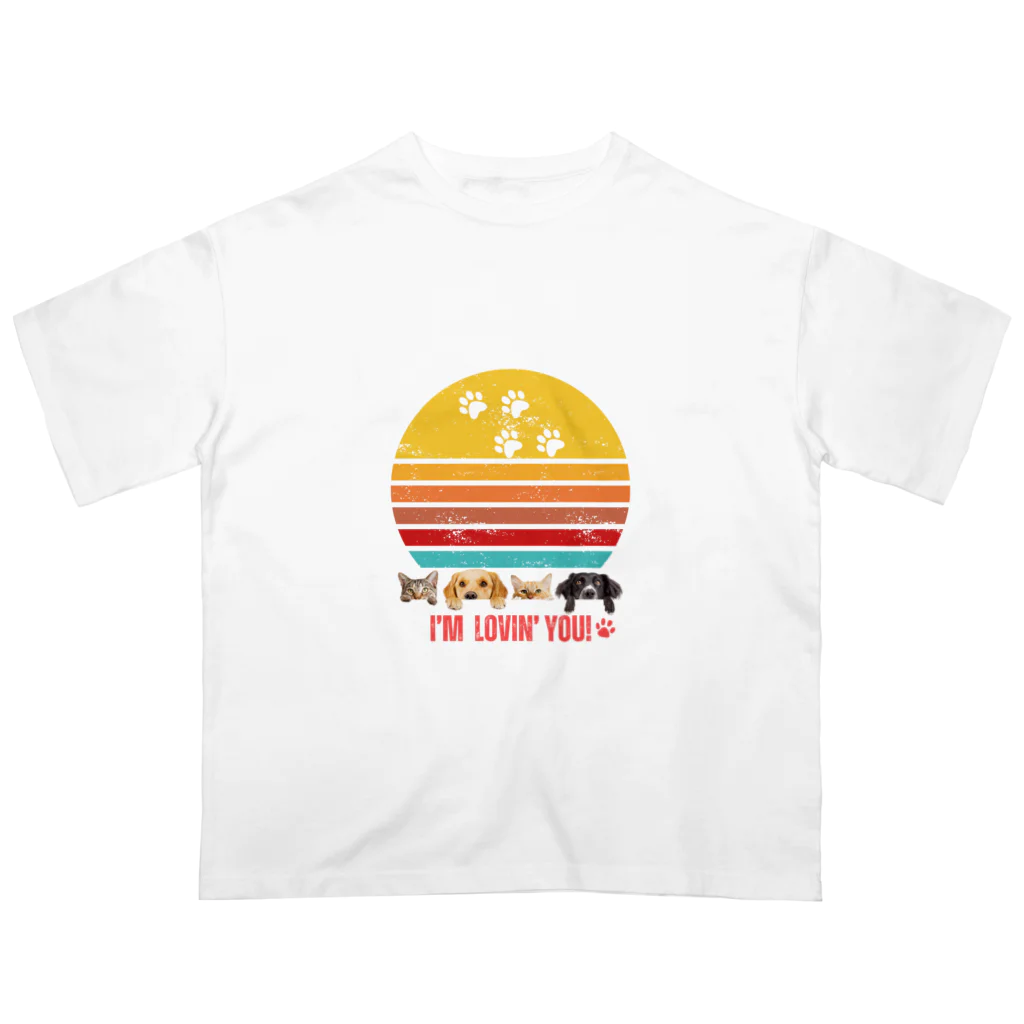 stcreationのI'm Lovin' you! ワンちゃんネコちゃん オーバーサイズTシャツ