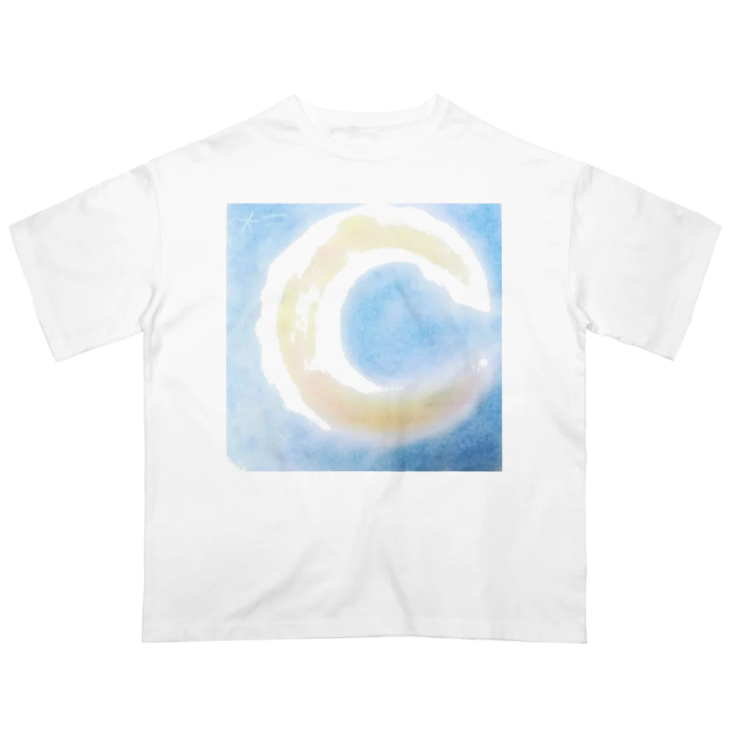 もなころショップの三日月　パステルアート Oversized T-Shirt