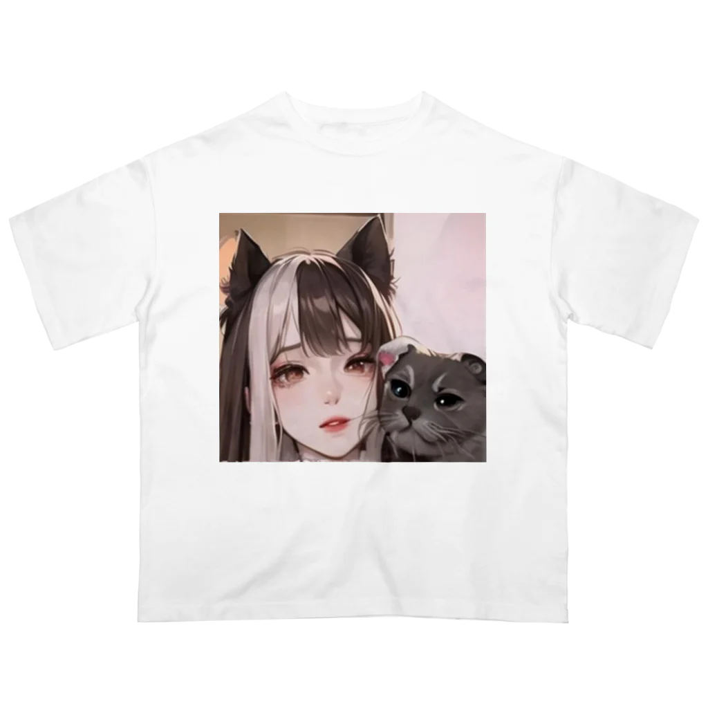 ラッキーLOVEの猫耳地雷っ娘2 Oversized T-Shirt