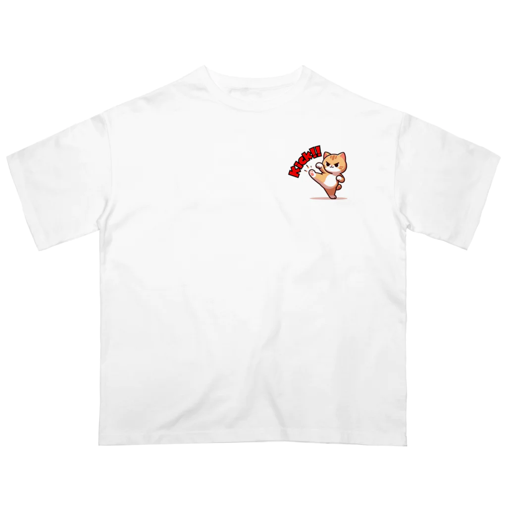 Rakudoku ToyohashiのNEKO KICK!! オーバーサイズTシャツ