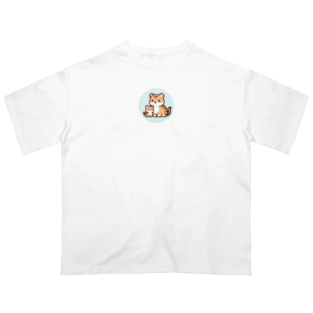 mitsu5872のほっこりタイガーファミリー オーバーサイズTシャツ