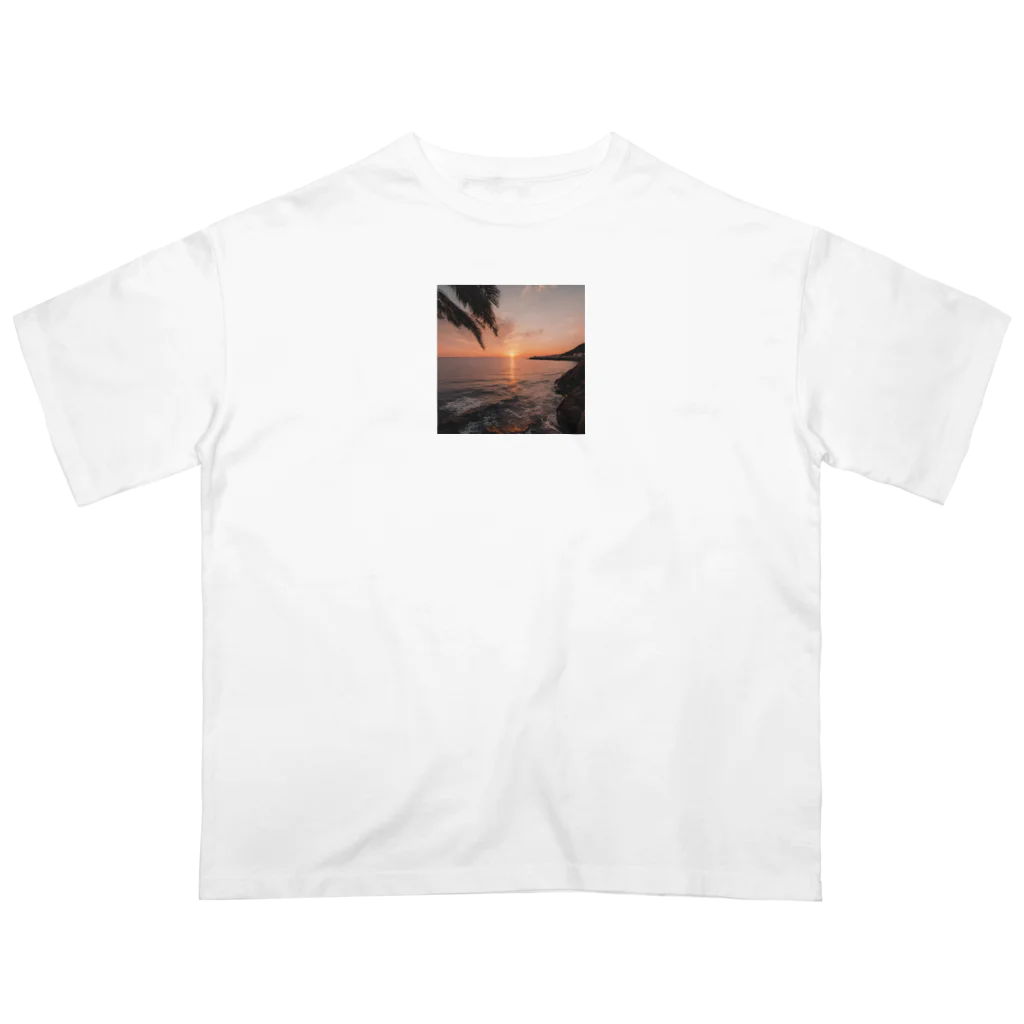 海外の景色たちの海外の夕焼け Oversized T-Shirt