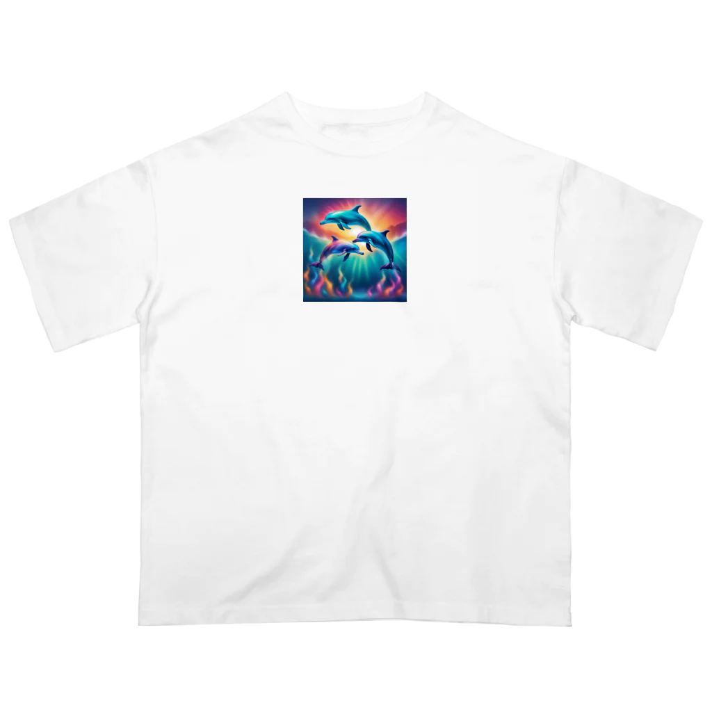 スプラッシュルークのイルカのイラストグッズ Oversized T-Shirt