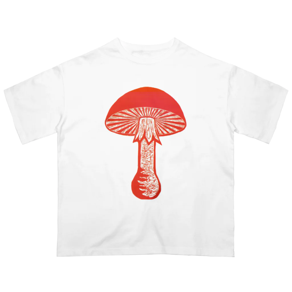 SPORE 堀博美の木版画きのこグッズ Oversized T-Shirt