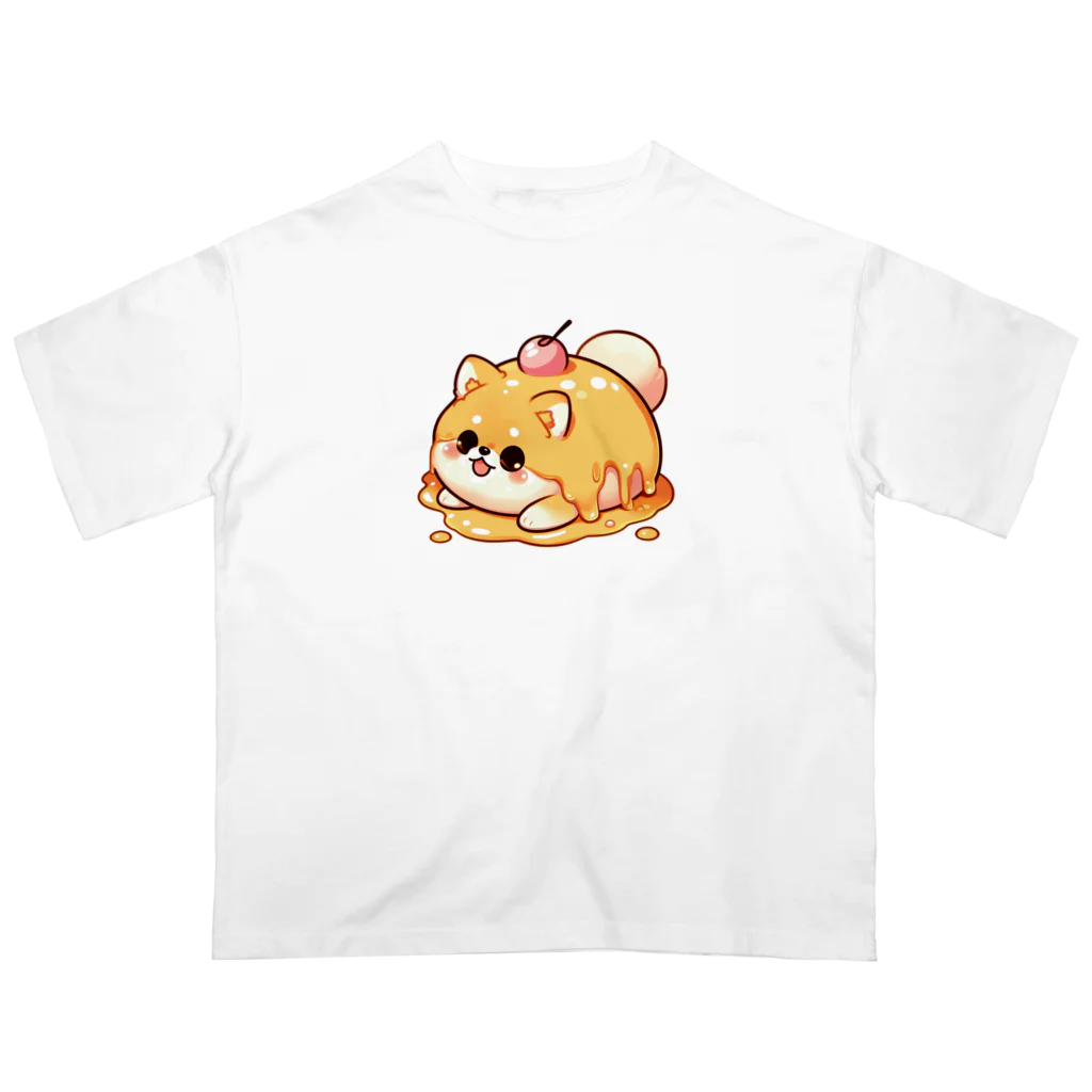 MELTPIAの溶けたポメラニアンくん オーバーサイズTシャツ