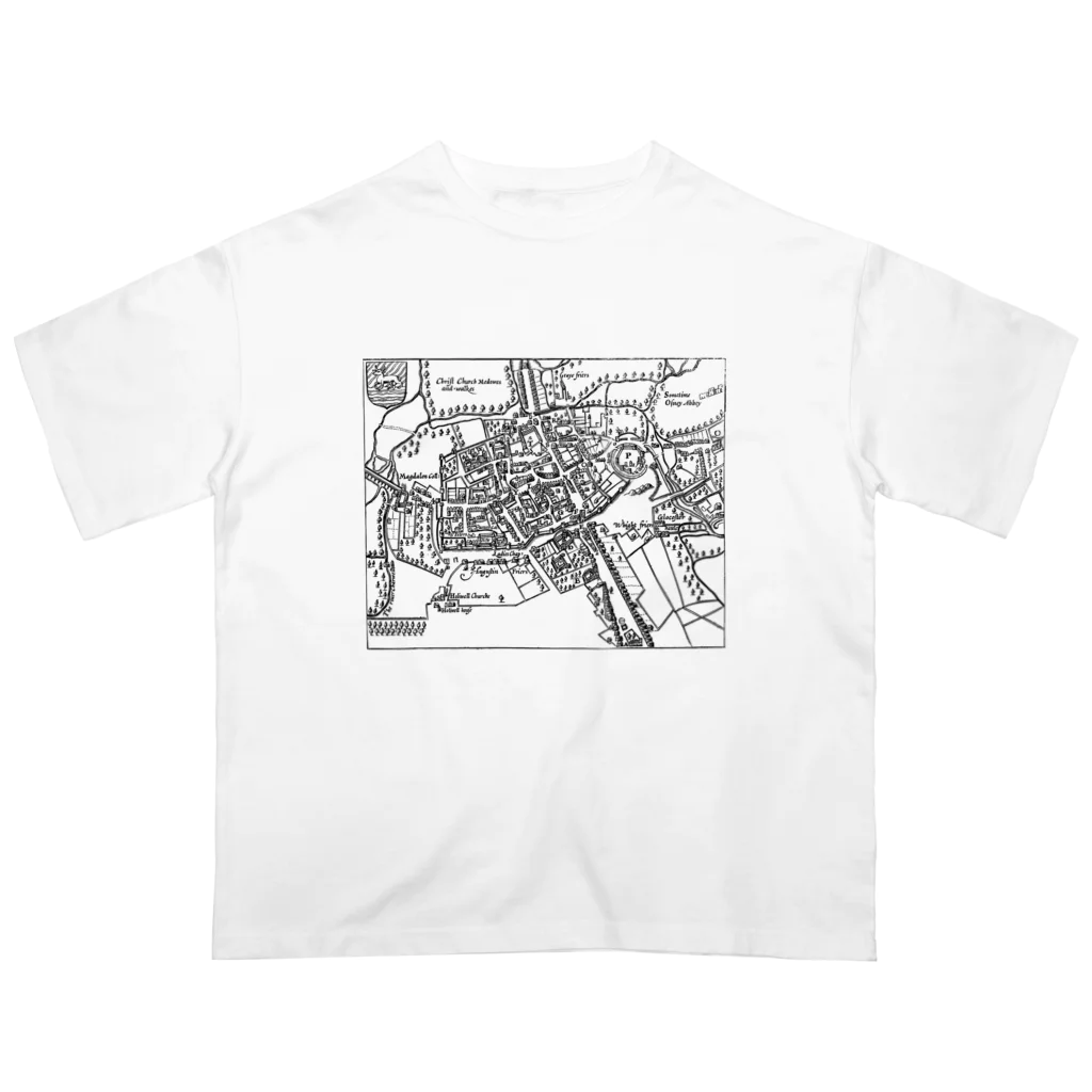 Fred HorstmanのMap of Oxford.  オックスフォード の 地図。 Oversized T-Shirt