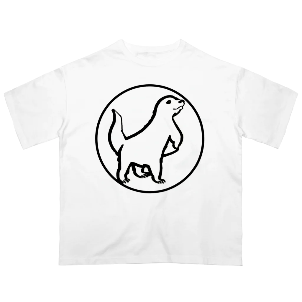 夢幻カワウソくんのお店のロゴマーク風カワウソくん Oversized T-Shirt