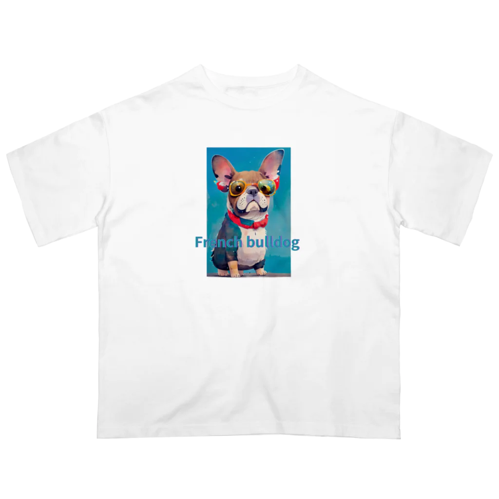 FRENCHIEのサングラスをかけたフレンチブルドッグ🕶️ オーバーサイズTシャツ