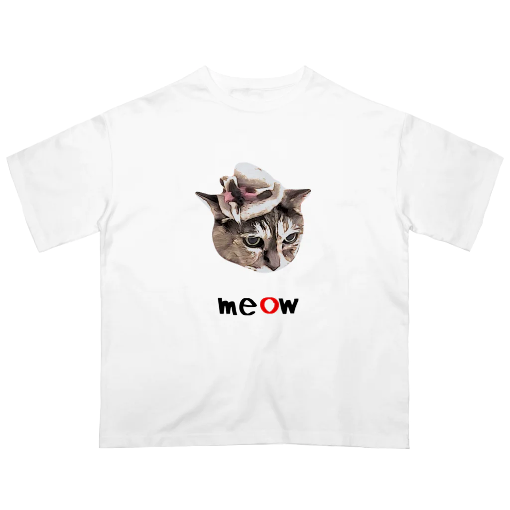 ギジトラ猫のフクちゃんのキジトラ猫のフクちゃん オーバーサイズTシャツ
