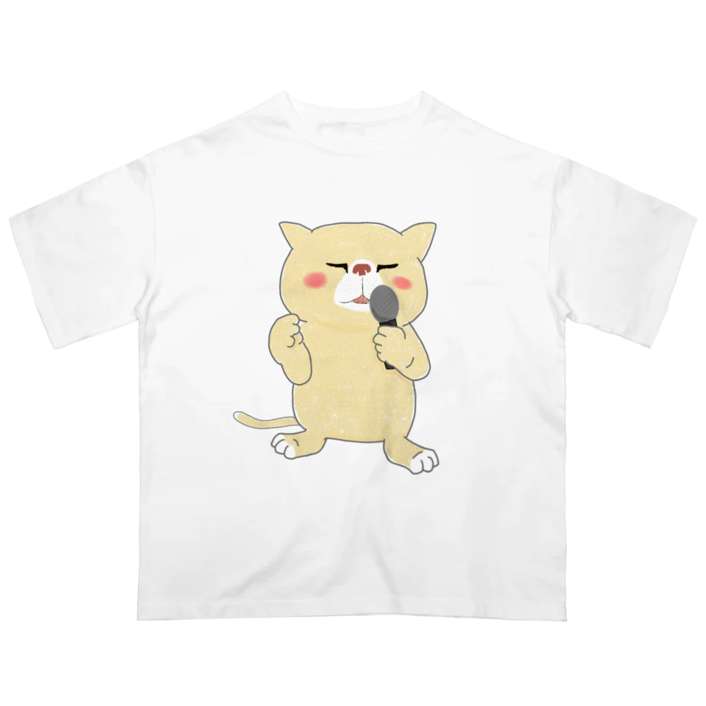 ロジローの歌うネコ(帽子無) オーバーサイズTシャツ