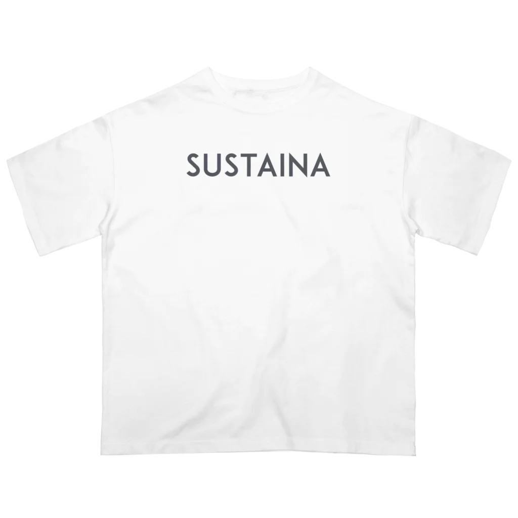 Sustaina ShopのSUSTAINA（ロゴなしグレー文字） オーバーサイズTシャツ