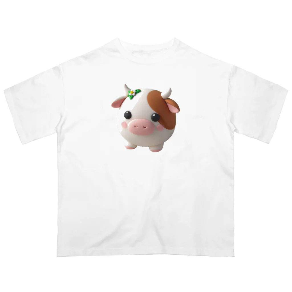 終わらない夢🌈の可愛い💕まんまる◯シリーズ✨　牛🐮 オーバーサイズTシャツ