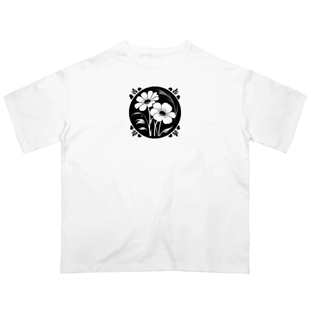 ファンシーTシャツ屋のクールなトライバルフラワーⅣ Oversized T-Shirt