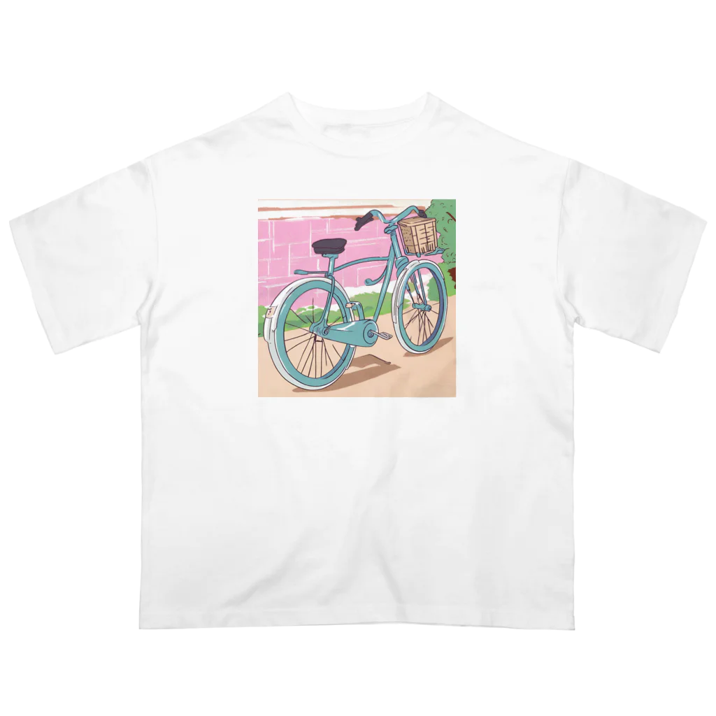 おもかわさんのカラフルなレトロ自転車💐 オーバーサイズTシャツ