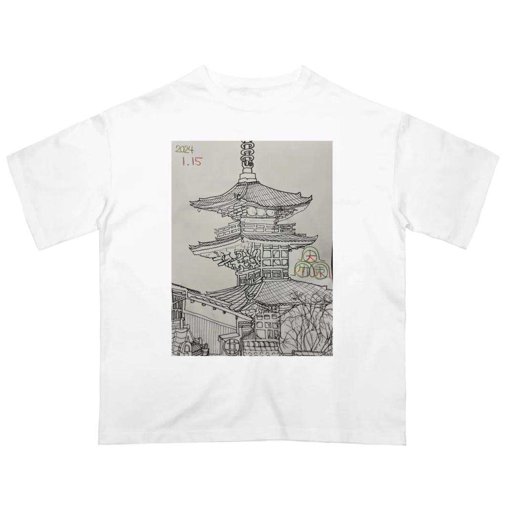 エド・ワード【江戸鉾の愛殿原】。の清水寺 オーバーサイズTシャツ